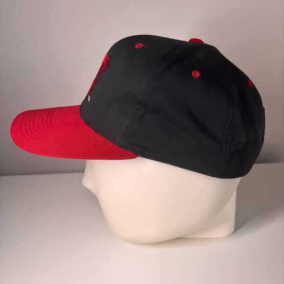 Vtg 90s Red Dog Beer Snapback Hat Cap Black Red Embroidered Bulldog Logotel - Picture 5 of 10